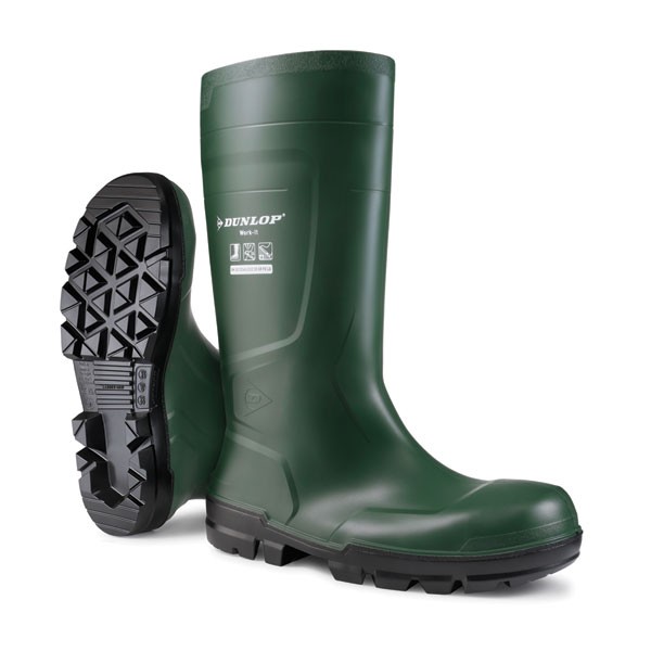 Dunlop Work-It Full Safety Pvc Wellingtons Green Size 9