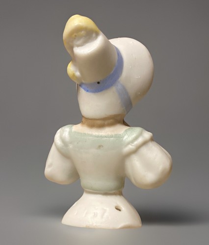 Antique German? Porcelain Bisque China 2-3/4” Half Doll #1437 - Pincushion - Picture 6 of 8