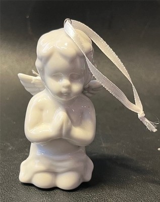 Porcelain Angel Praying Hanging White Glazed Christmas Decoration Guardian Angel