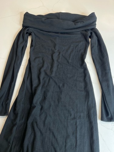 Women's Long Sleeve Off Shoulder Maxi Sweater Dress Wild Fable Black Size Small - Picture 6 of 8