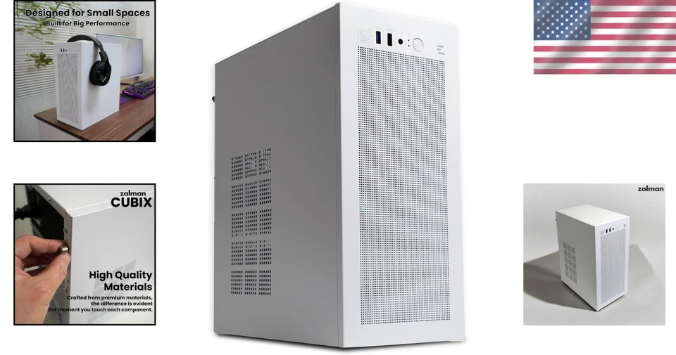 CUBIX Compact Mini Tower PC Case for Micro-ATX & Mini-ITX - High Airflow Design - Image 2 of 4