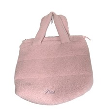 NEW Victorias Secret PINK Sherpa Fleece Tote Bag Pink Quilted Fuzzy Zip Top NWT