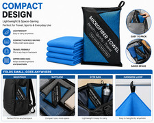 Quick Dry Microfiber Towel Set 2pc Travel Gym Sports Beach Camping