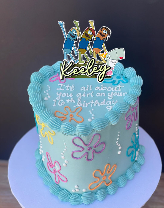 SpongeBob Schwammkopf personalisiert 16. Geburtstag Tortenaufleger mit Namen