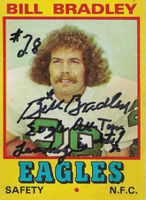Bill Bradley Philadelphia Eagles/ Texas Longhorns Personally Autographed Card