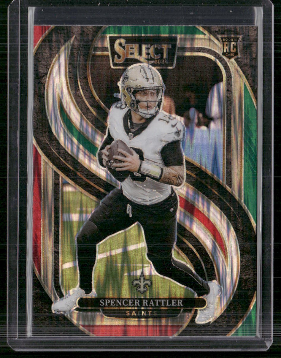 2024 Panini Select #130 Spencer Rattler Green & Red Prizm Shock