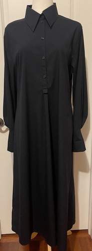 C O S  Black Long Shift Shirt Dress Sz-14~ Beautiful~ - Picture 1 of 11