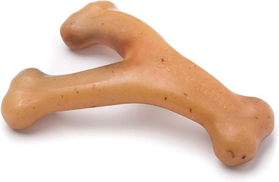Wishbone Durable Dog Chew Toy for Aggressive Chewers, Real Bacon, Made in USA, M