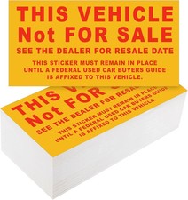 200 Pcs Car Dealership Supplies This Vehicle Not for Sale Stickers Car Dealer...