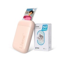 Liene Portable Photo Printer, 2x3 Mini Instant Color Mono Picture Printer w/ 50