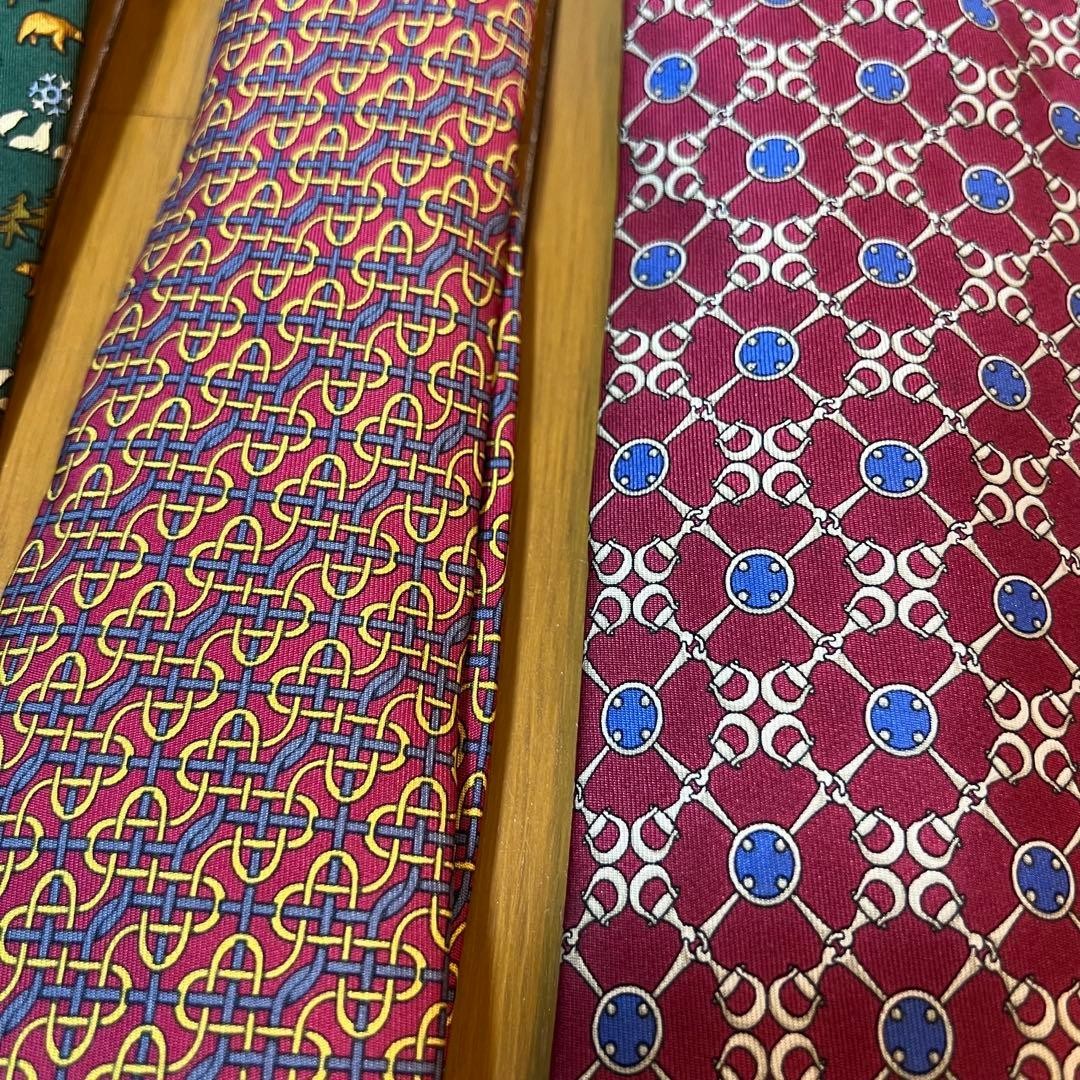 Hermes Fendi Ferragamo Versace Silk Men's Tie Set 9 Pieces Used thumbnail 7