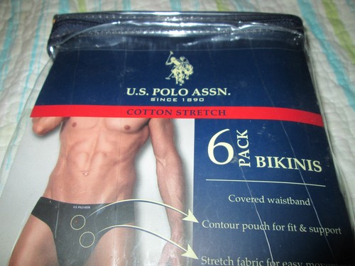 6PK-U.S. POLO ASSN. MEN'S COTTON STRETCH BIKINI UNDERWEAR-SZ S (28-30)-NWT - Picture 6 of 7