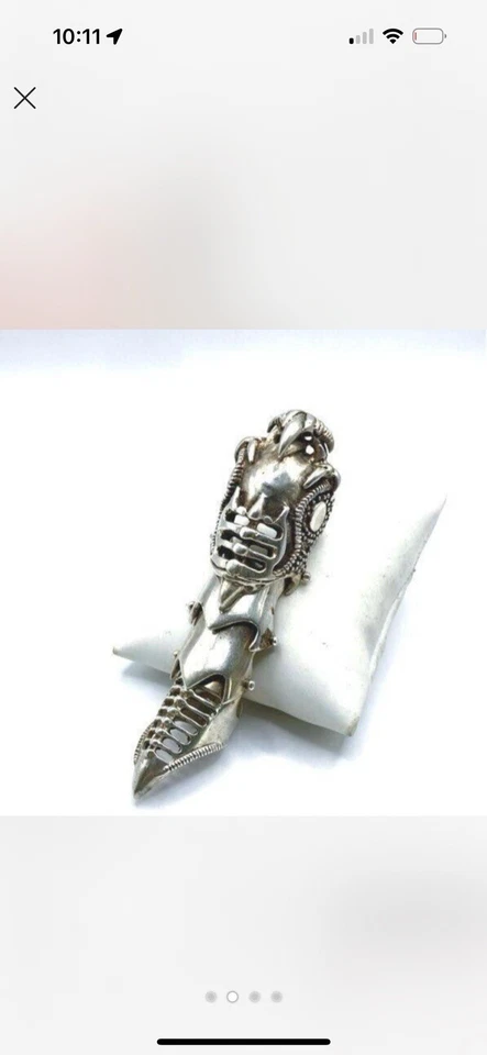 925 Sterling Silver Gothic Armor Ring Sourced from Berlin - Image 2 of 4
