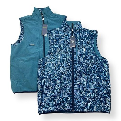 William Murray Golf Reversible Vest Mens Size L Blue Graphic NWT