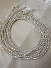 Natural White Fresh Water Pearl Baroque Rice Beads 3-3.5mm Approx. 15'' Strand
