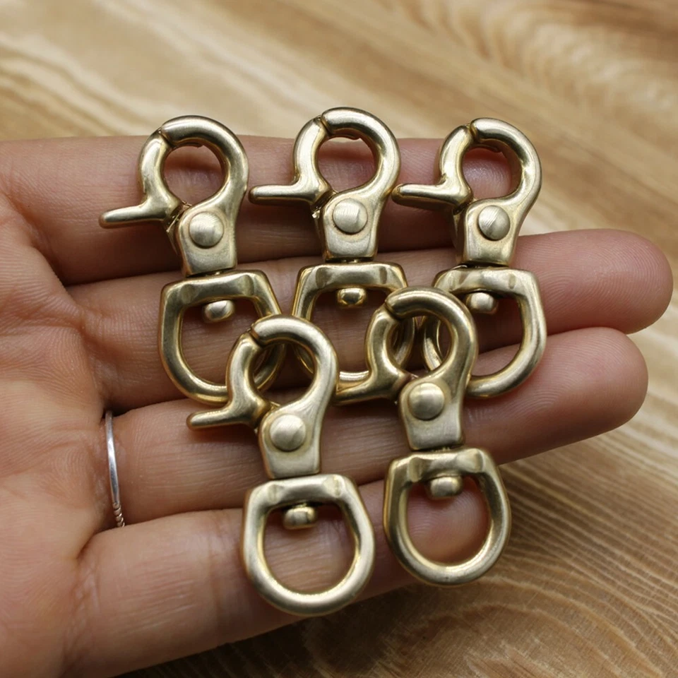 5pcs Solid Brass Snap Spring Hook Clasps Bag Wallet Trigger Hook Clip Keychains - Image 4 of 4
