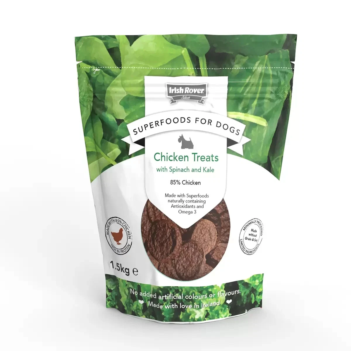 Irish Rover Superfoods for Dogs, in Chicken with Spinach & Kale Pack of 1.5kg