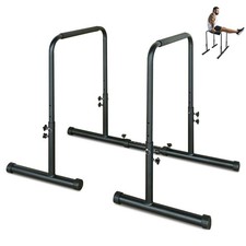 Dip Station Pull Up Bar Stand Adjustable Heavy Duty Fitness Training Equipment