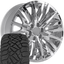 22x9 Chrome 5921 Rims 28545r22 Rt Tires Set 6x139.7 28et 22x9 Chrome 5921 Rims 28545r22 Rt Tires Set 6x139.7 28et