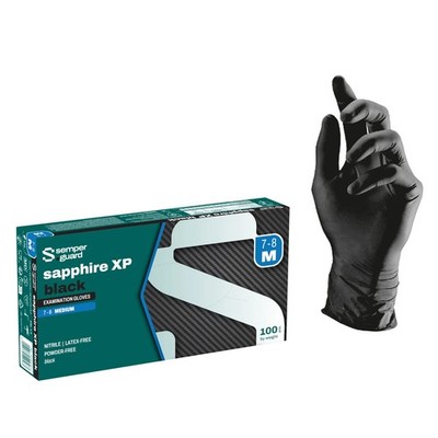 Nitril Einweghandschuhe puderfrei SEMPERGUARD  SAPPHIRE XP BLACK - Sempermed 