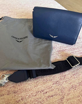 Zadig & Voltaire Women s Navy Blue Lolita Wing Crossbody with Dust Bag