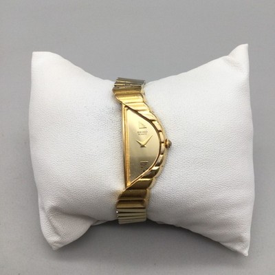 Vintage Seiko Rivoli Half Moon Watch 14mm Gold Tone 1F20-5D59 New