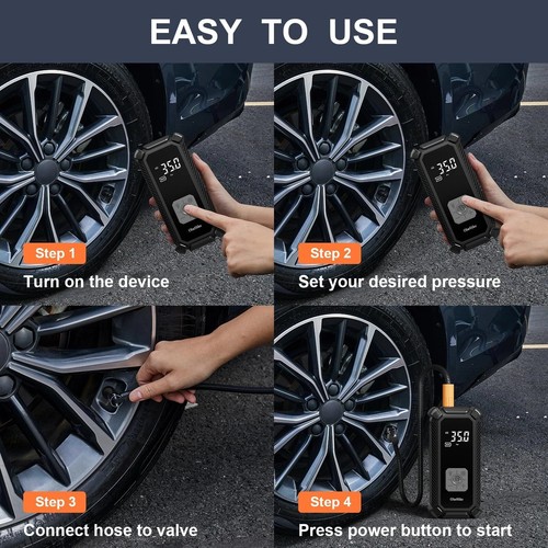 OlarHike Cordless Tire Inflator Portable Air Compressor 150PSI Dual Mode 9000... - Picture 3 of 6