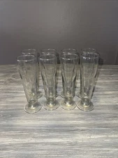 Set Of 8 Libbey  12 oz Catalina Pilsner Beer Glass 9.25"T  w Footed Weight