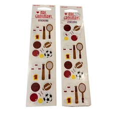 2 packs Vintage Mrs. Grossman’s SPORTS equipment Stickers 1999 Retired. 1 sealed