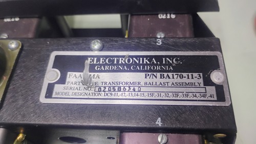 New Electronika BA170-11-3 Ballast Assembly Transformer FAA-PMA DC-9 - Picture 3 of 6