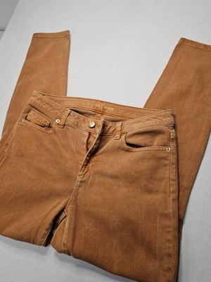 MICHAEL KORS Izzy Skinny Jeans Womens 8 Camel Brown Stretch Cotton Denim Pants
