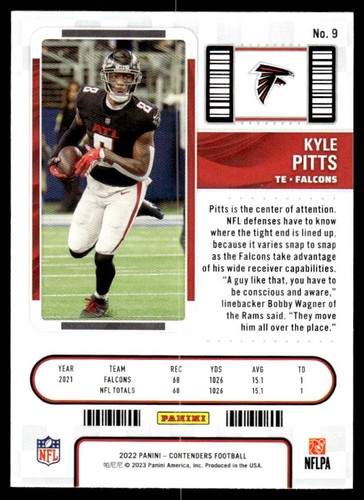 2022 Panini Contenders #9 Kyle Pitts - Picture 2 of 2