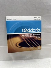 New D'Addario EJ16 Phosphor Bronze Acoustic Guitar Strings, Light