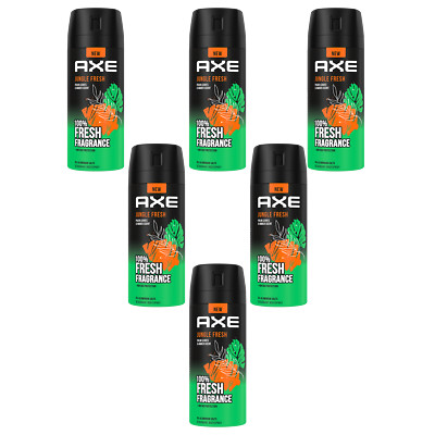 AXE Bodyspray Jungle Fresh 6x 150ml Deo Deospray Deodorant ohne Aluminiumsalze