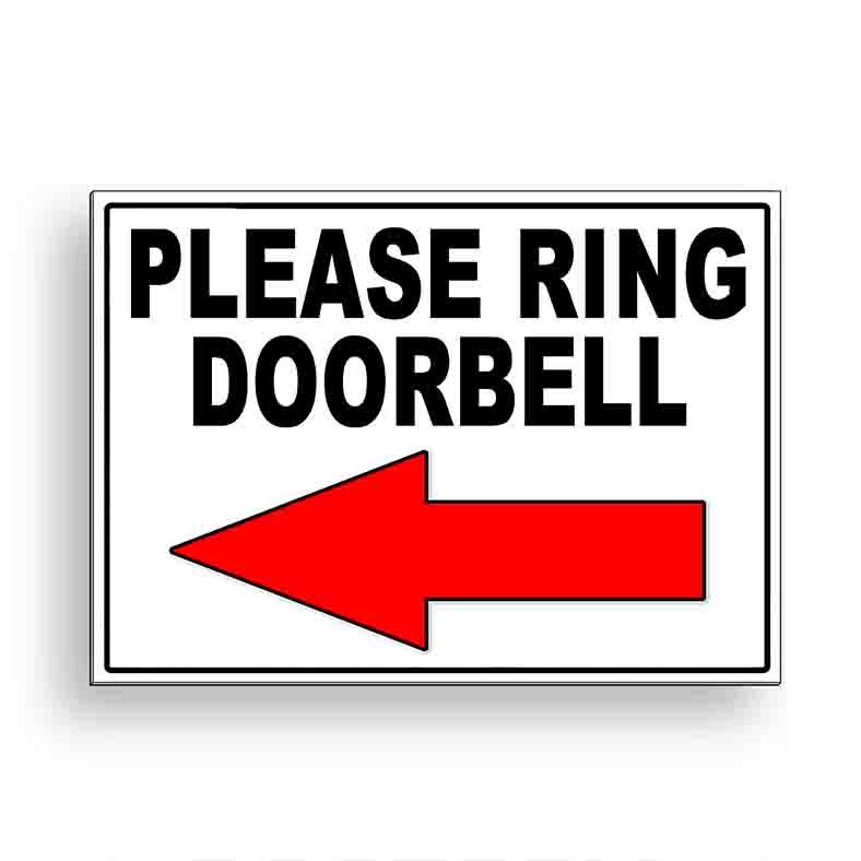 Please Ring Doorbell Arrow Left Metal Sign Or Decal 6 SIZES delivery MS096-image
