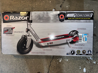 Razor E100 Electric Scooter, Pneumatic Front Tire, Hand-Operated Front Brake