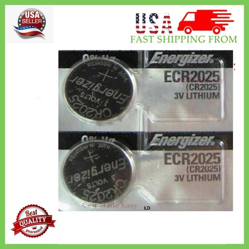 2 Pieces Fresh Energizer ECR 2025 CR 2025 Lithium 3V Battery CR2025 Expire 2031