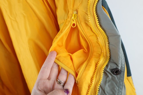 Vintage Columbia Mens Large Distressed Spell Out Cross Terra Parka Jacket Yellow - Picture 12 of 18