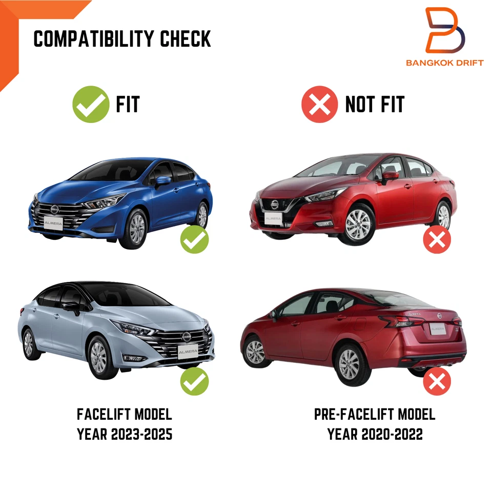 Juego de focos antiniebla E4 H8 aptos para Nissan Almera Versa N18 FACELIFT 2023-2025 Foto 2 de 4