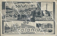 bc142 cartolina saluti a grande velocita' da catania 1943