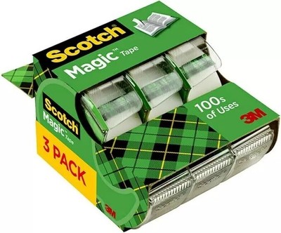 3 ROLLS Scotch Magic Tape 3105 3/4'' x 300'' Total 900'' ONE 3-pack