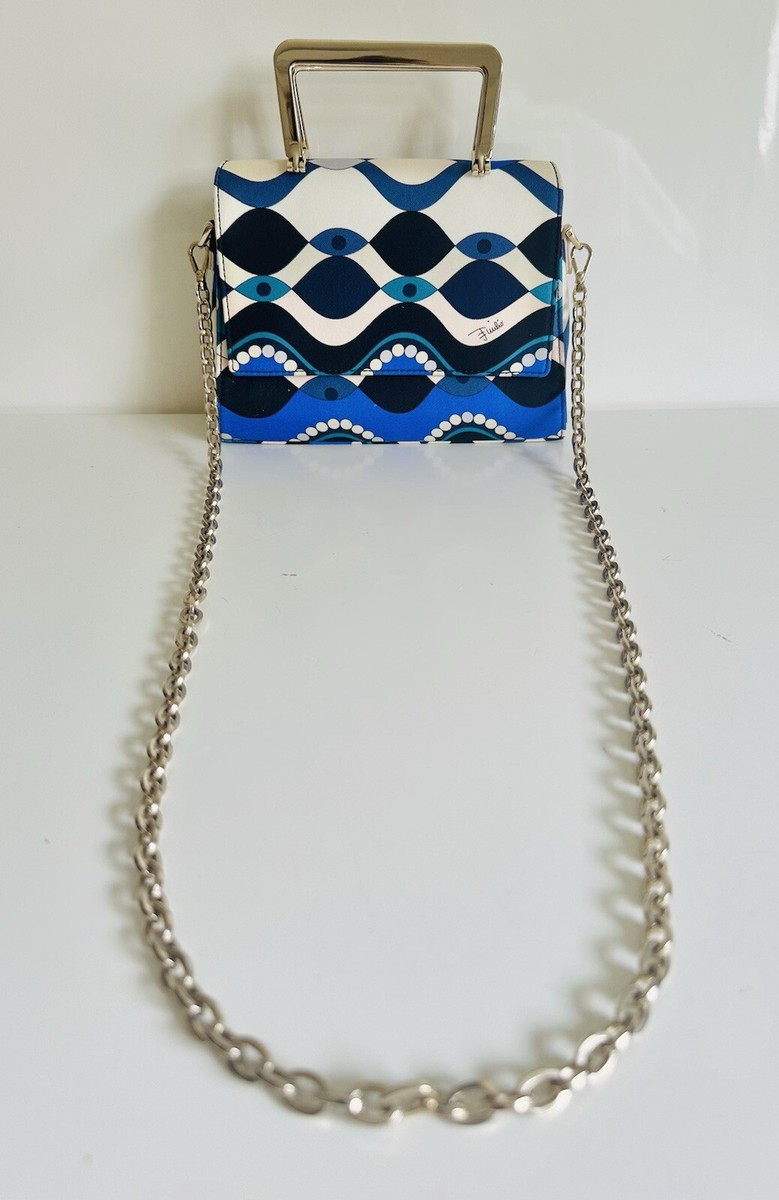 Emilio Pucci Pouch Zenzi Bag Clutch Geometric Blue Waves