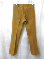 1960s Levis Big E Pants Sta Prest Coyote Brown Flared Jeans 31 x 28.5