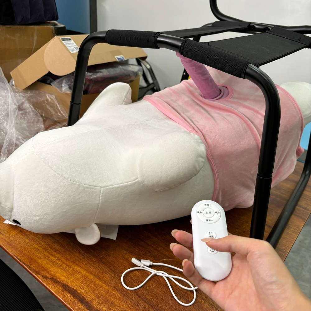 Fetish Fantasy Remote Control Thrusting Dildo Sex Machine with Bear Pillow
