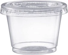 4 oz Plastic Clear Souffle Disposable Portion Cups with Lids Cup,Drinks BPA Free