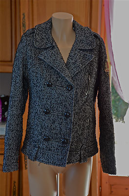 Veste KAPORAL JEANS Starb En Laine Grise Et Noire - Taille M, Occasion En Très Bon état