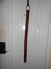 Michael Kors Brown Leather Belt Womens Woven Braided Silver Buckle Small