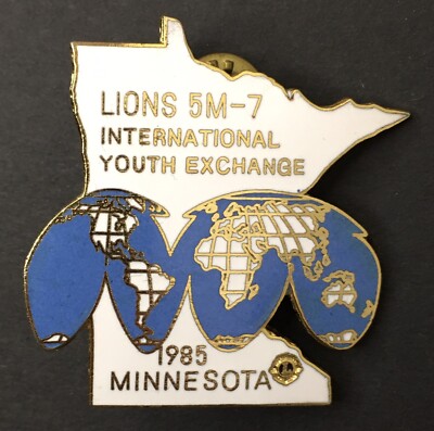Lions Club 5M-7  International Youth Exchange 1985 Minnesota Lapel Pin