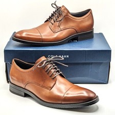Cole Haan Men s Leather Modern Essentials Cap Toe Oxford Shoe British Tan NEW