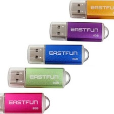 EASTFUN 5Pcs 8GB USB Flash Drive USB 2.0 Flash Memory Stick Thumb Stick Pen Fiv
